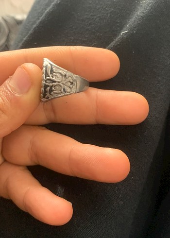 Gri Parlak Biker Erkek Yüzük - Görsel 2