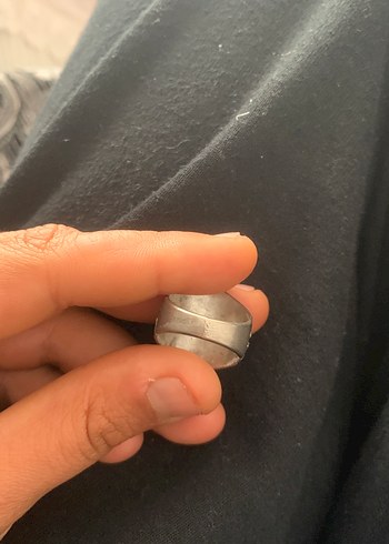 Gri Parlak Biker Erkek Yüzük - Görsel 4