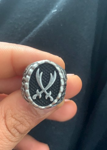 Gri Parlak Biker Erkek Yüzük - Görsel 6