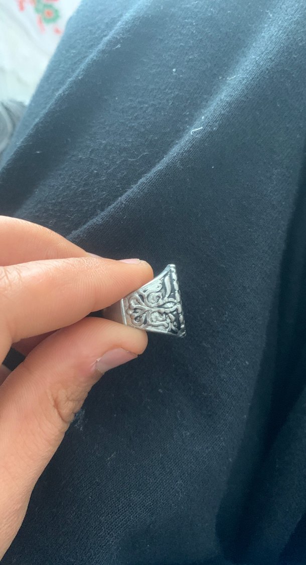 Gri Parlak Biker Erkek Yüzük - Görsel 3