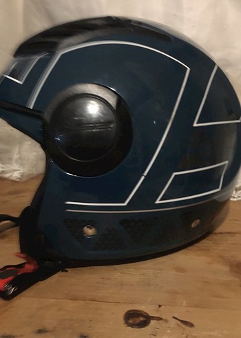 Koyu Mavi Rock Punk Stil Kask - Görsel 4