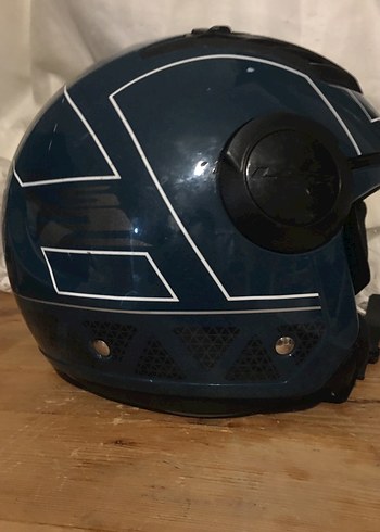 Koyu Mavi Rock Punk Stil Kask - Görsel 3