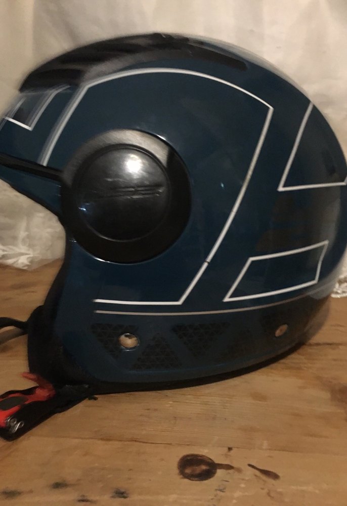 Koyu Mavi Rock Punk Stil Kask - Görsel 4