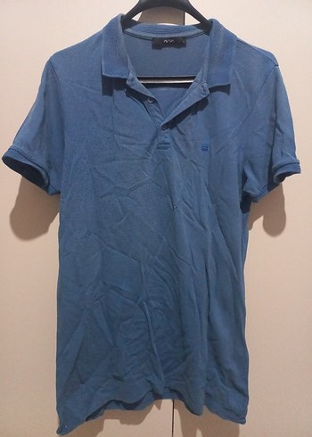 Erkek Mavi Denim Polo Tişört - Görsel 2