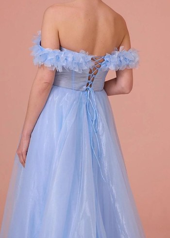 buz mavisi korseli nişanlık - Görsel 4