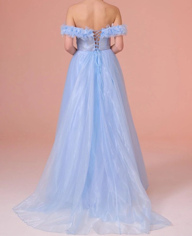 buz mavisi korseli nişanlık - Görsel 3