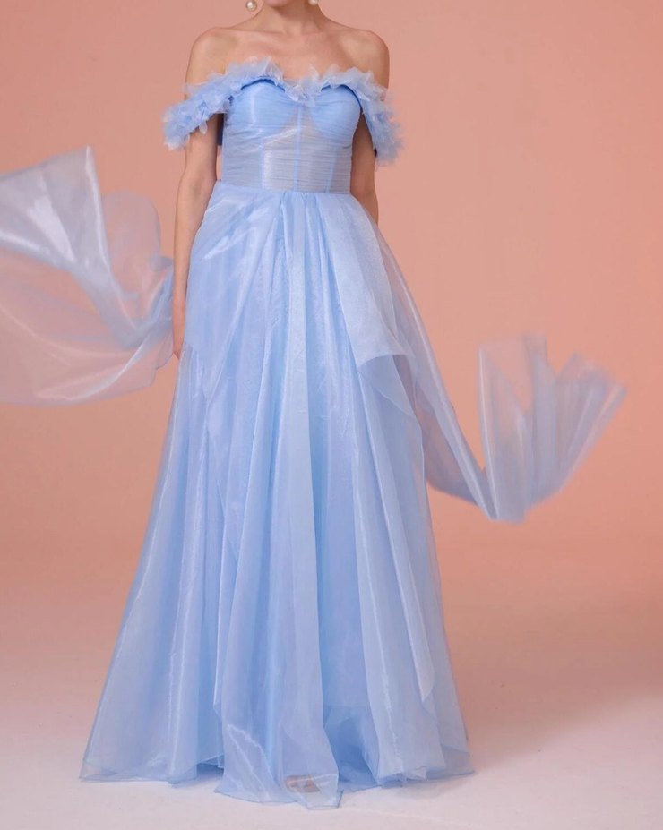 buz mavisi korseli nişanlık - Görsel 2