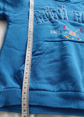 Mavi Mini Polo Baskılı Erkek Sweatshirt - Görsel 2