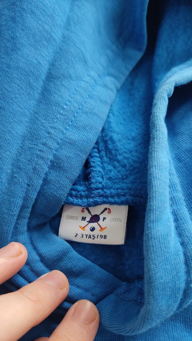 Mavi Mini Polo Baskılı Erkek Sweatshirt - Görsel 3