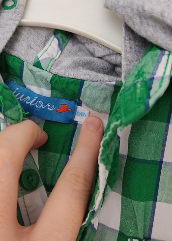 Erkek Çocuk Yeşil Ekose Kısa Kollu Gömlek - Görsel 2