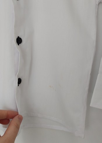 Erkek Çocuk Beyaz Pamuklu Uzun Kollu Gömlek - Görsel 2