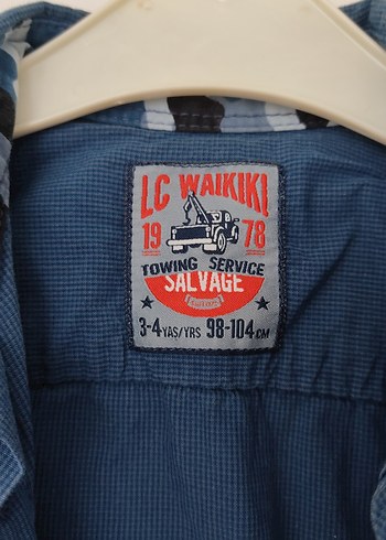 LC Waikiki Erkek Çocuk Mavi Kamuflaj Denim Gömlek - Görsel 3