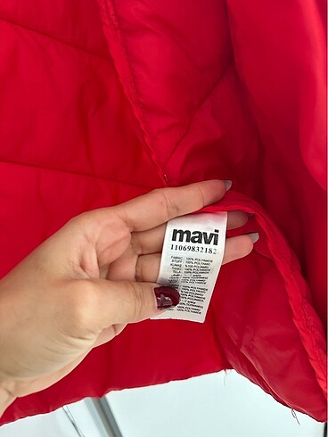 m Beden kırmızı Renk Mavi jeans mont