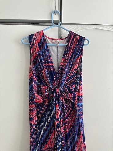 Uzun renkli elbise - Görsel 7