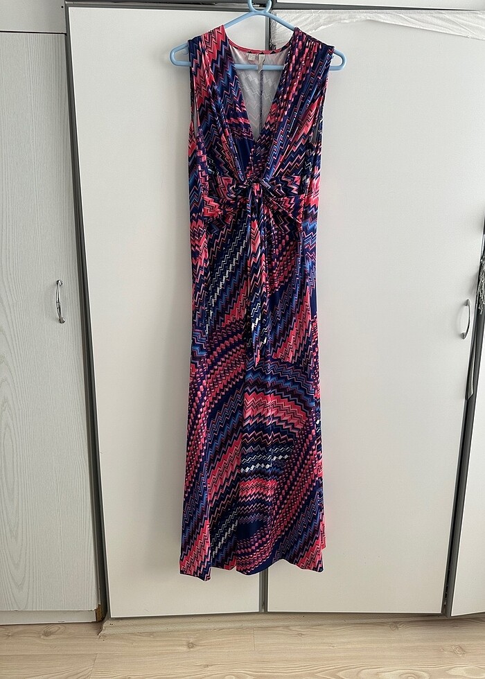 Uzun renkli elbise - Görsel 3