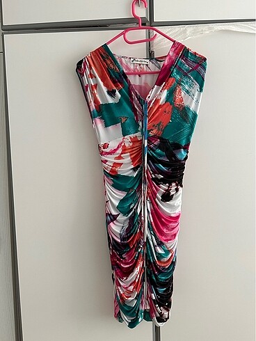 Mini büzgülü elbise - Görsel 2