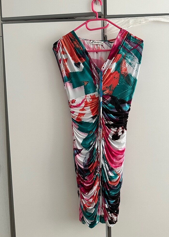 Mini büzgülü elbise - Görsel 2