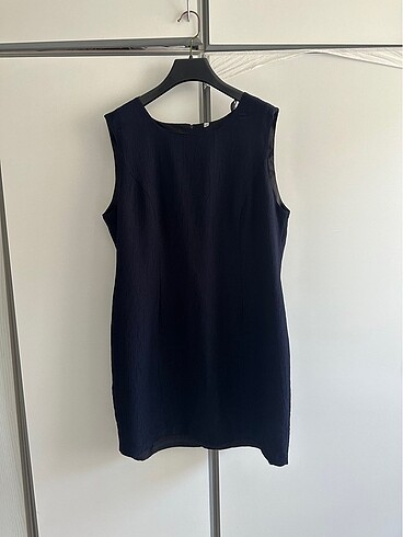 Lacivert sade elbise - Görsel 3