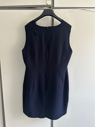 Lacivert sade elbise - Görsel 5