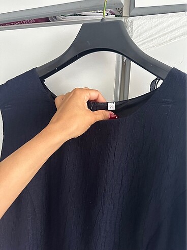 Lacivert sade elbise - Görsel 8