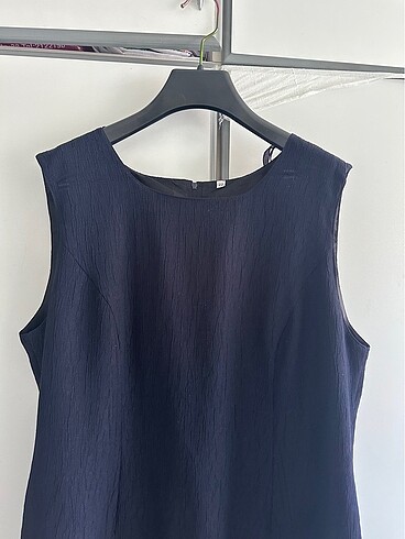 Lacivert sade elbise - Görsel 7