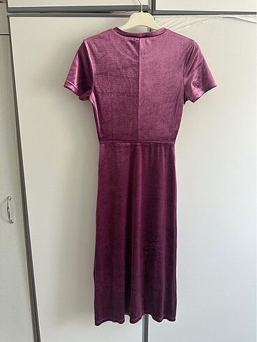 Zara kadife dokulu elbise - Görsel 5