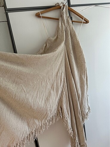 Keten boyundan bağlamalı elbise - Görsel 10