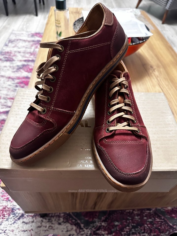 Bordo Parlak Erkek Ayakkabı kemal tanca - Görsel 3