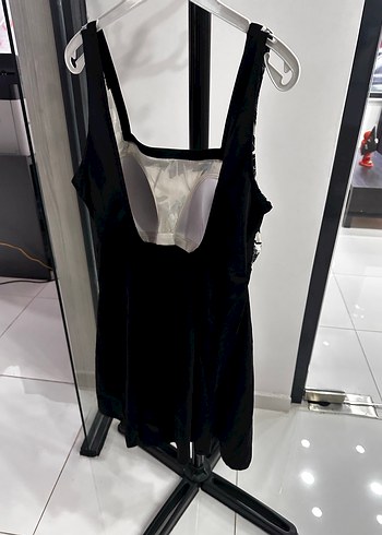 Drapeli Siyah Desenli etekli Mayo - Görsel 6