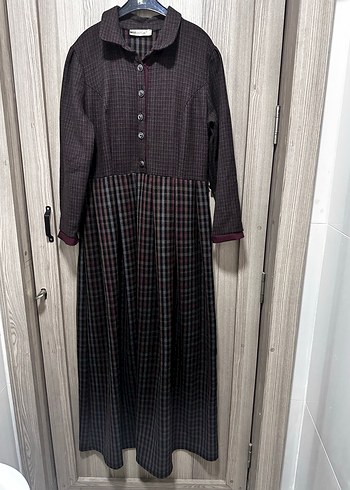 Bordo Uzun Kollu Pilili Uzun Elbise - Görsel 10