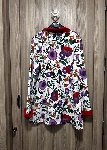 Çiçek Desenli, Uzun Kollu, Salaş Kadın ceket - Görsel 7