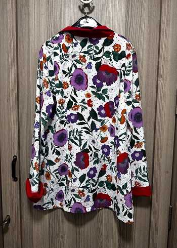 Çiçek Desenli, Uzun Kollu, Salaş Kadın ceket - Görsel 4