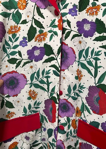 Çiçek Desenli, Uzun Kollu, Salaş Kadın ceket - Görsel 9