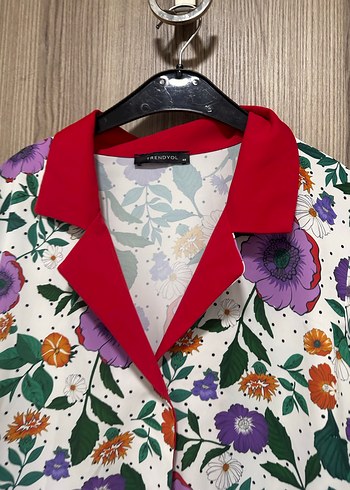 Çiçek Desenli, Uzun Kollu, Salaş Kadın ceket - Görsel 3