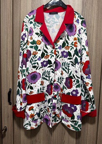 Çiçek Desenli, Uzun Kollu, Salaş Kadın ceket - Görsel 10