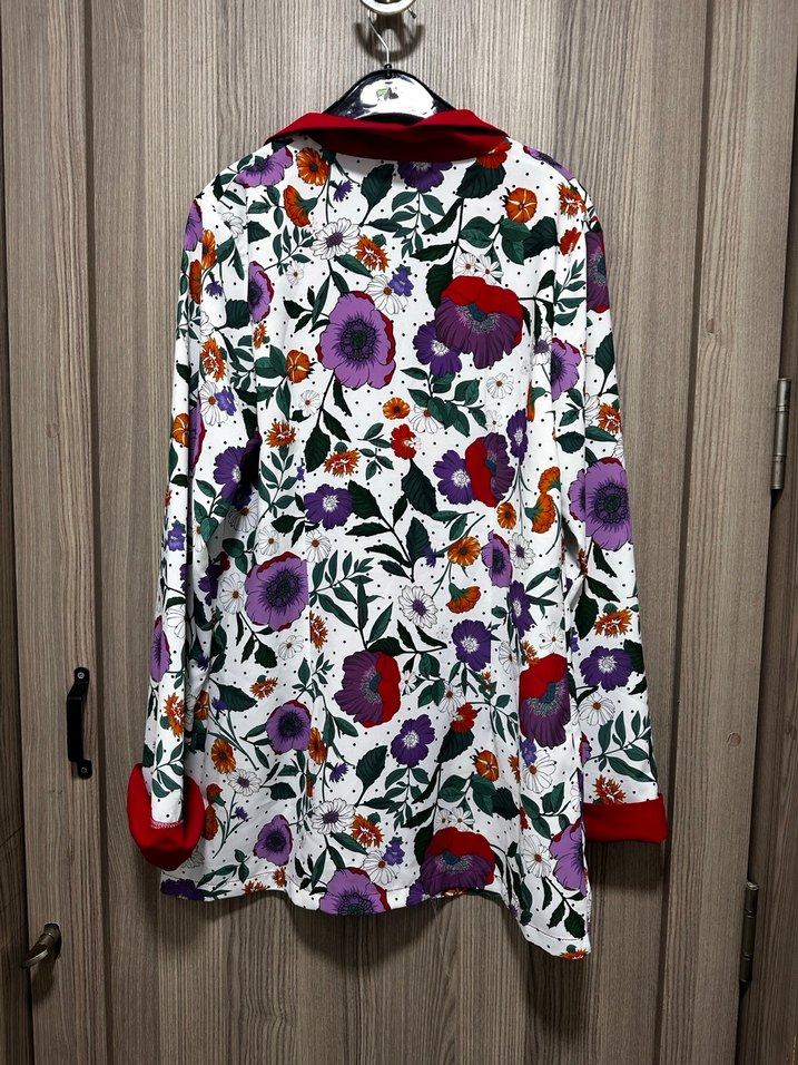 Çiçek Desenli, Uzun Kollu, Salaş Kadın ceket - Görsel 4