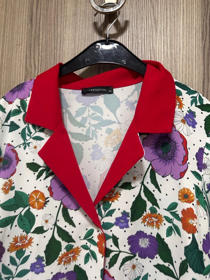 Çiçek Desenli, Uzun Kollu, Salaş Kadın ceket - Görsel 3