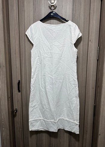 Kadın Beyaz Kolsuz Midi Elbise - Görsel 5