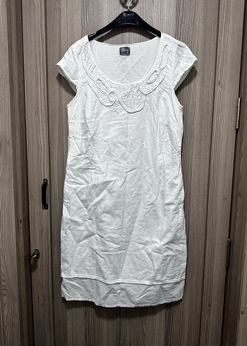 Kadın Beyaz Kolsuz Midi Elbise - Görsel 3