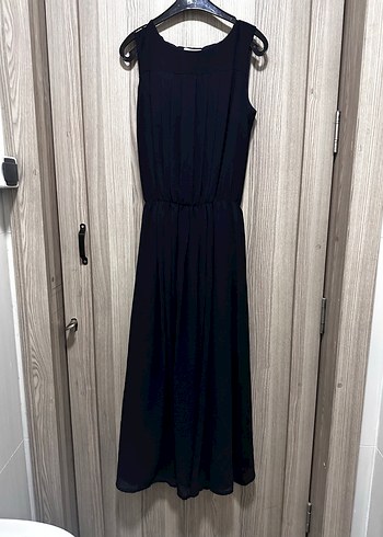 Lacivert Piliseli Kadın Uzun Elbise - Görsel 12