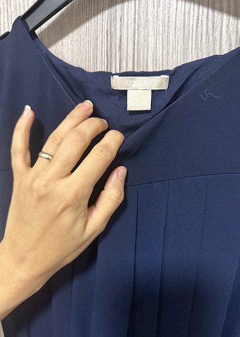 Lacivert Piliseli Kadın Uzun Elbise - Görsel 2