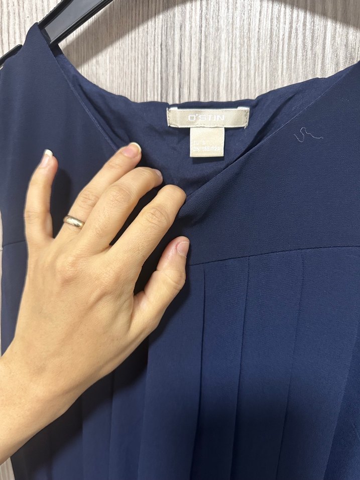 Lacivert Piliseli Kadın Uzun Elbise - Görsel 2