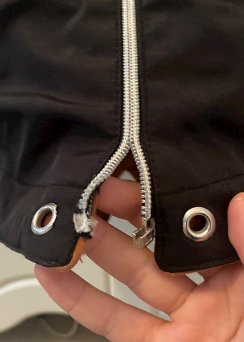 Fermuarlı Kahverengi Kapüşonlu Midi Ceket fermuarlı bozuk - Görsel 4