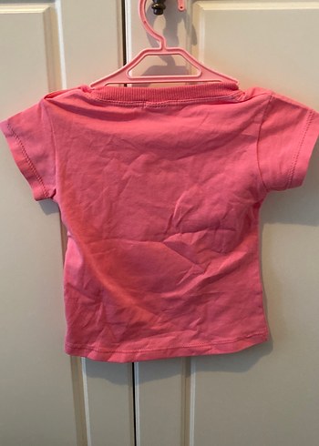 Düğmeli Pembe Kız Çocuk Tişörtü - Görsel 4