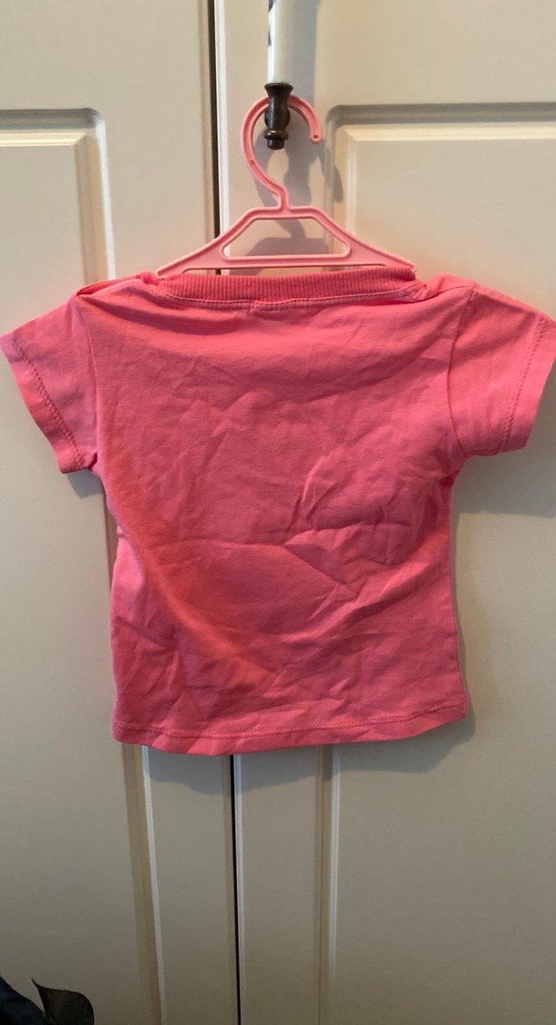 Düğmeli Pembe Kız Çocuk Tişörtü - Görsel 4