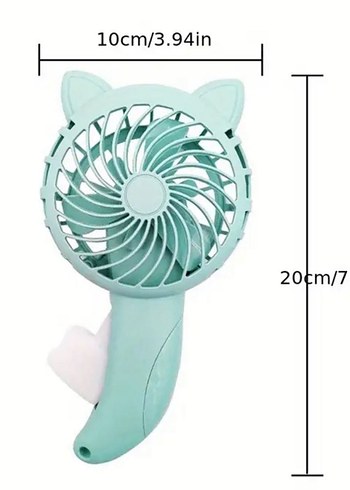 Bej Renkli Kulaklı Mini El Vantilatörü - Görsel 3