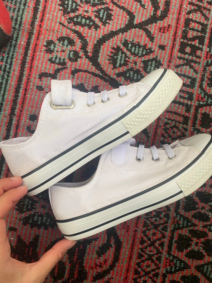 Çocuk Beyaz Cırt Cırtlı Dolgu Topuk Spor Ayakkabı - Görsel 2