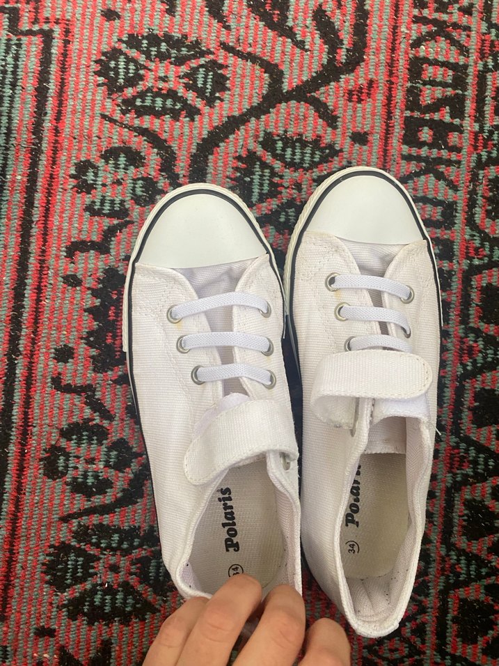 Çocuk Beyaz Cırt Cırtlı Dolgu Topuk Spor Ayakkabı - Görsel 3