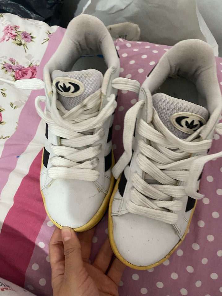 Beyaz Siyah Platform Topuklu Bağcıklı Spor Ayakkabı - Görsel 2