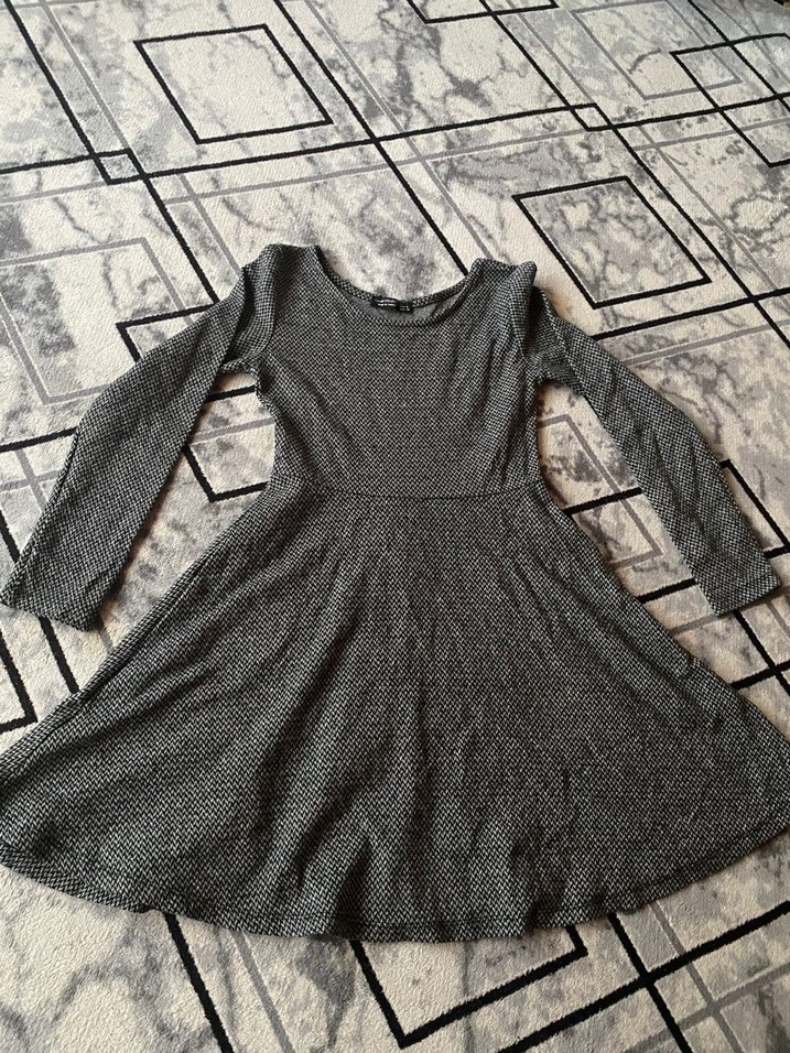 Gri Örgü Kadın Midi Elbise - Görsel 2